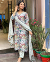 Muslin Suit with Digital Print Dupatta