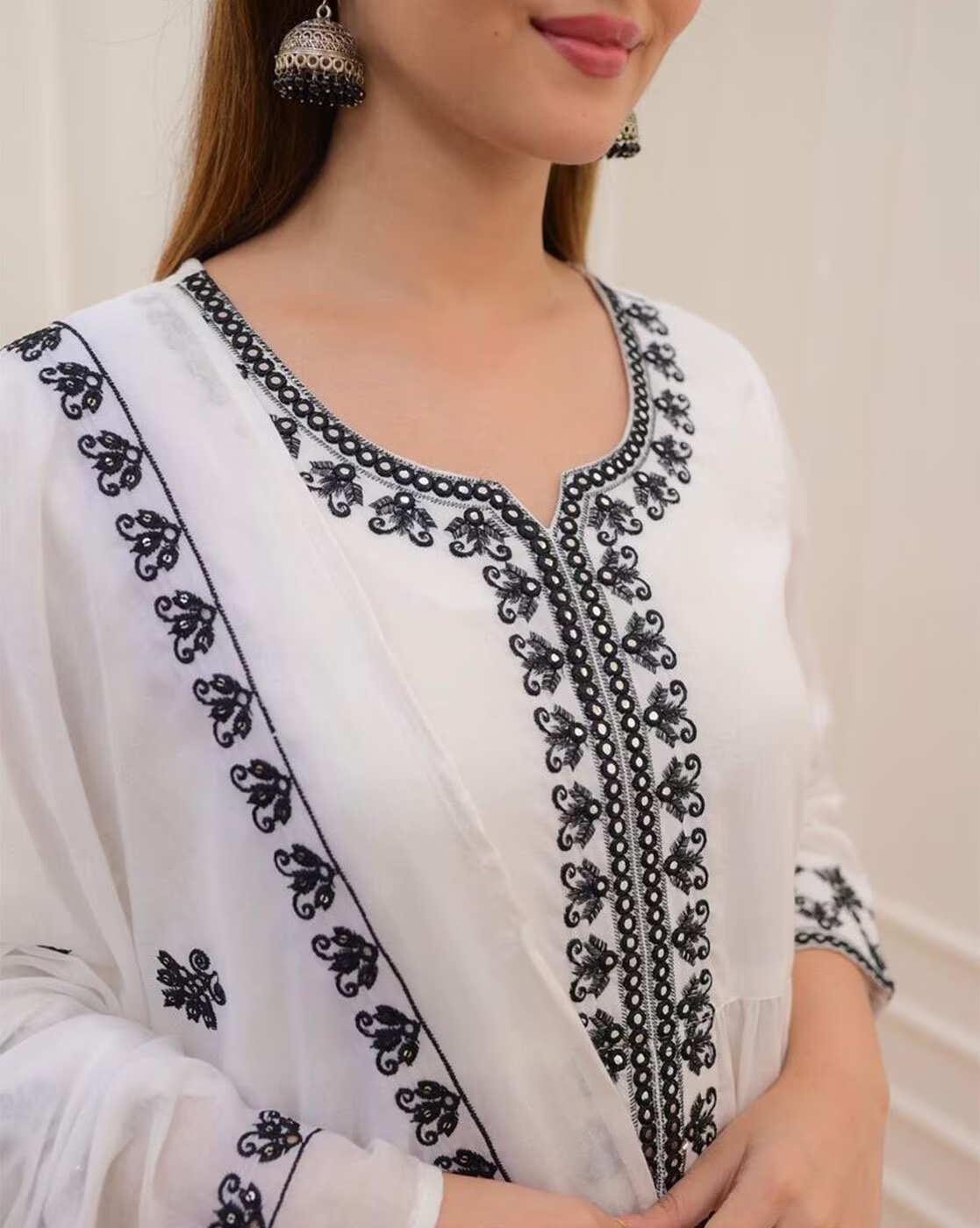 Women Embroidered Flared Kurta Set