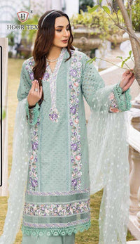 Elegant Teal Georgette Embroidered Dress Material with Dupatta For Women
