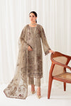 Elegant Brown Georgette Embroidered Dress Material with Dupatta For Women