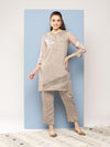 Floral Embroidered Thread Work Kurti with Trousers