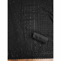 Festive Wear Lucknowi Embroidered Black Georgette Suit