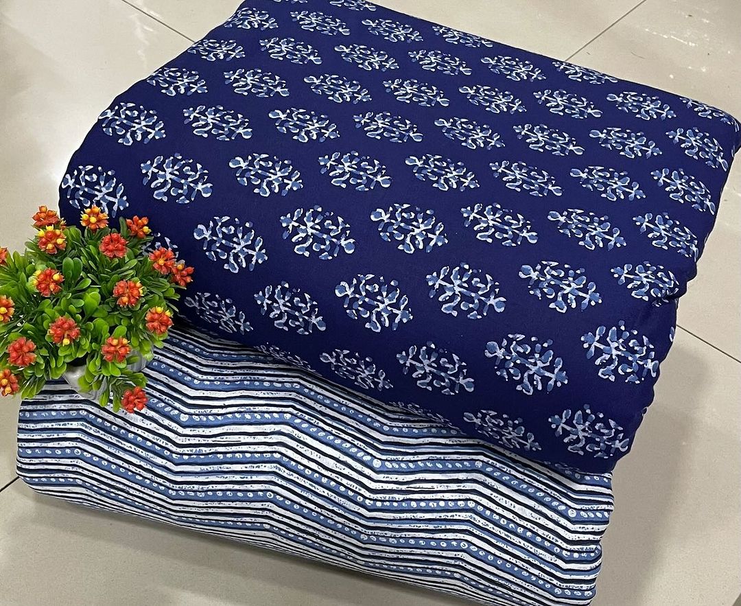 Fancy Cotton Printed Dress Material Without Dupatta For Women