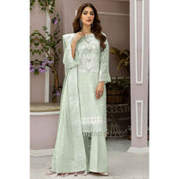 Elegant Green Georgette Embroidered Dress Material with Dupatta For Women