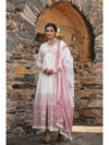 Pink Mulmul Embroidered Nazraana Gown and Dupatta