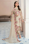 Elegant Beige Georgette Embroidered Dress Material with Dupatta For Women