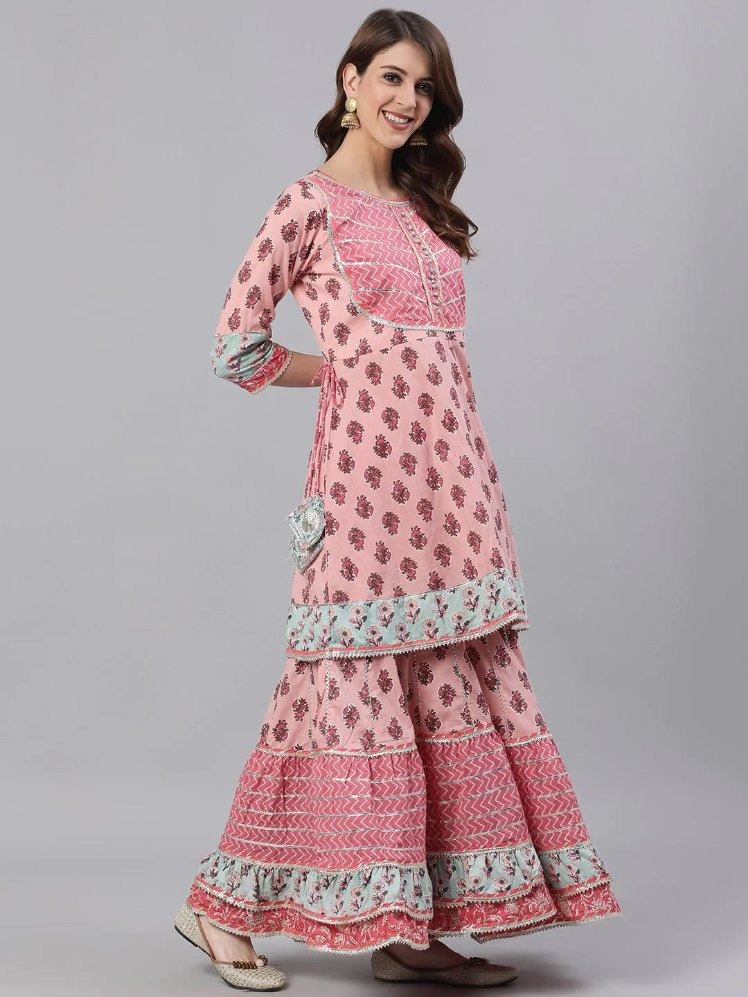 Pure Cotton Women’s Kurta and Sharara Set