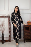 Women's Black Rayon Kurta Afghani Salwar Set