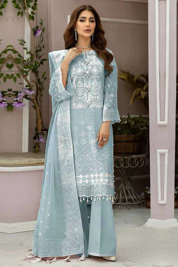 Georgette embroidered dress material shop