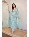 Mint Green Mul Cotton Soft Suit Set for Women