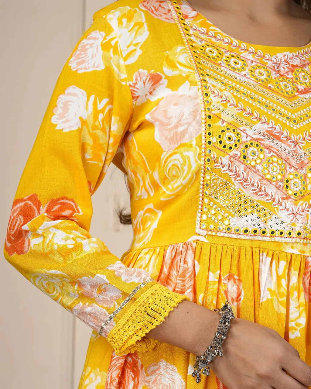 Beautiful Cotton Yellow Printed Kurta Pant And Dupatta Set For Women