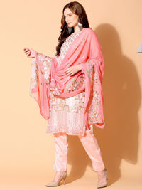 Lovely Pink Salwar Suit With Heavy Work Dupatta