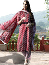 Ethnic Motifs Printed Pure Cotton Kurta with Trousers & Dupatta