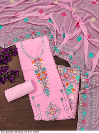 Fancy Georgette Embroidery Work Dress Material