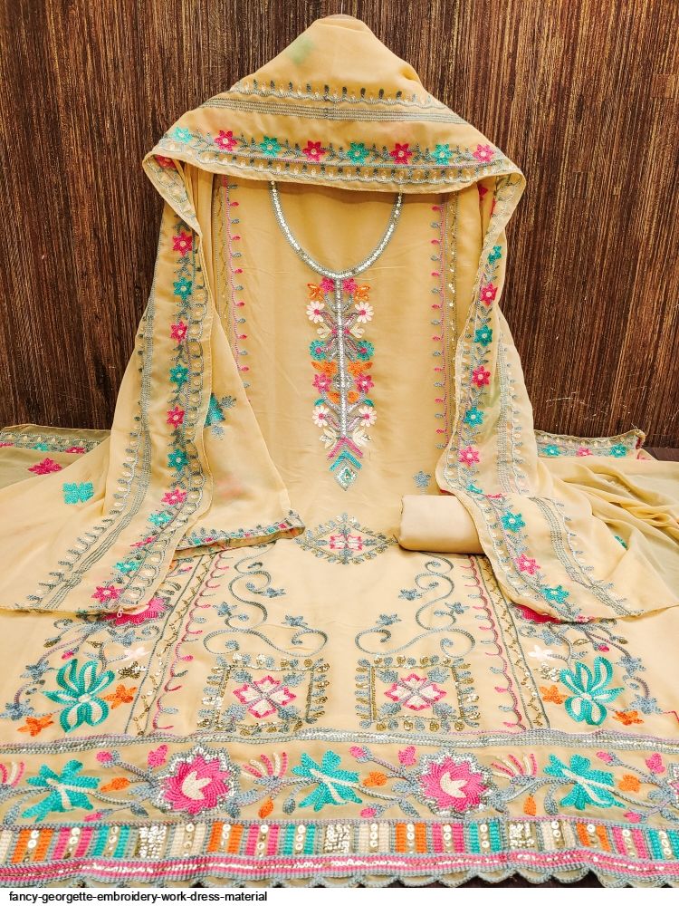 Fancy Georgette Embroidery Work Dress Material