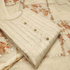 Elegant Off White Chanderi Cotton Embellished Dress Material with Dupatta For Women