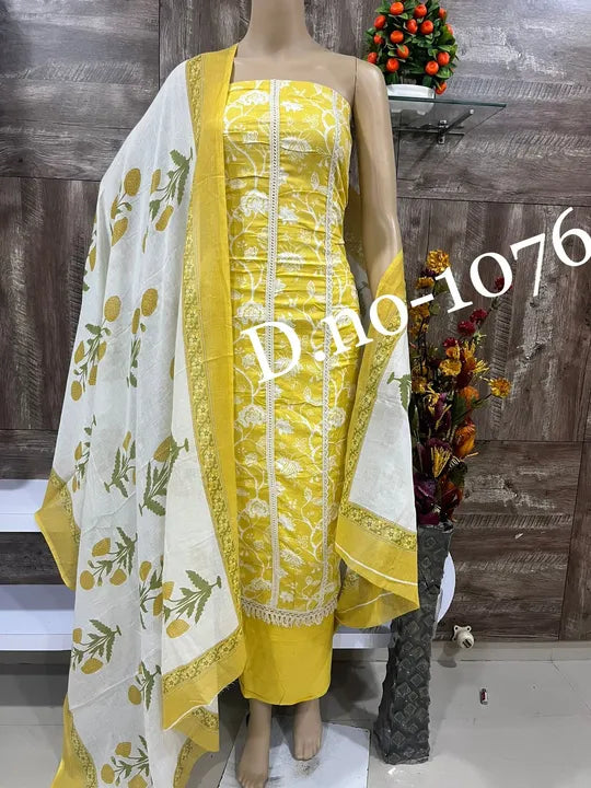 Fancy Cotton Unstitched Dress Material for Women