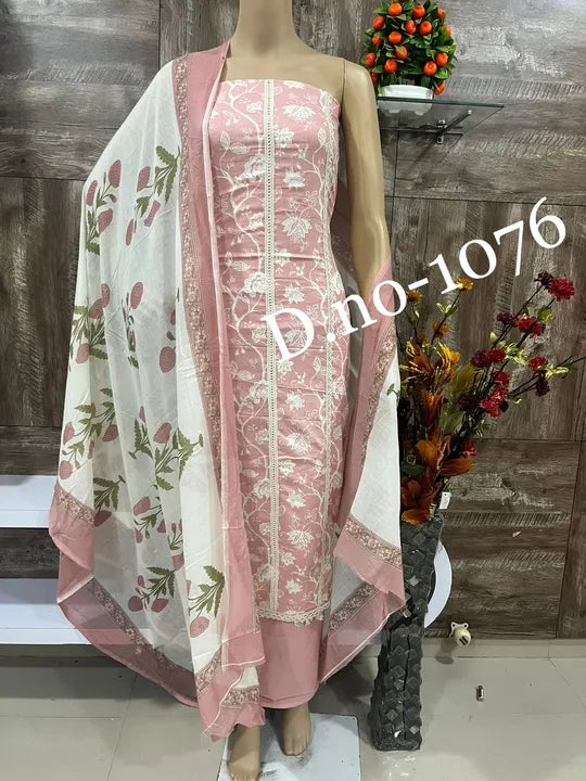 Fancy Cotton Unstitched Dress Material for Women