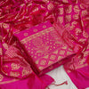 Pink Casual Wear Woven Jacquard Banarasi Silk Dress Material