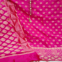 Pink Casual Wear Woven Jacquard Banarasi Silk Dress Material