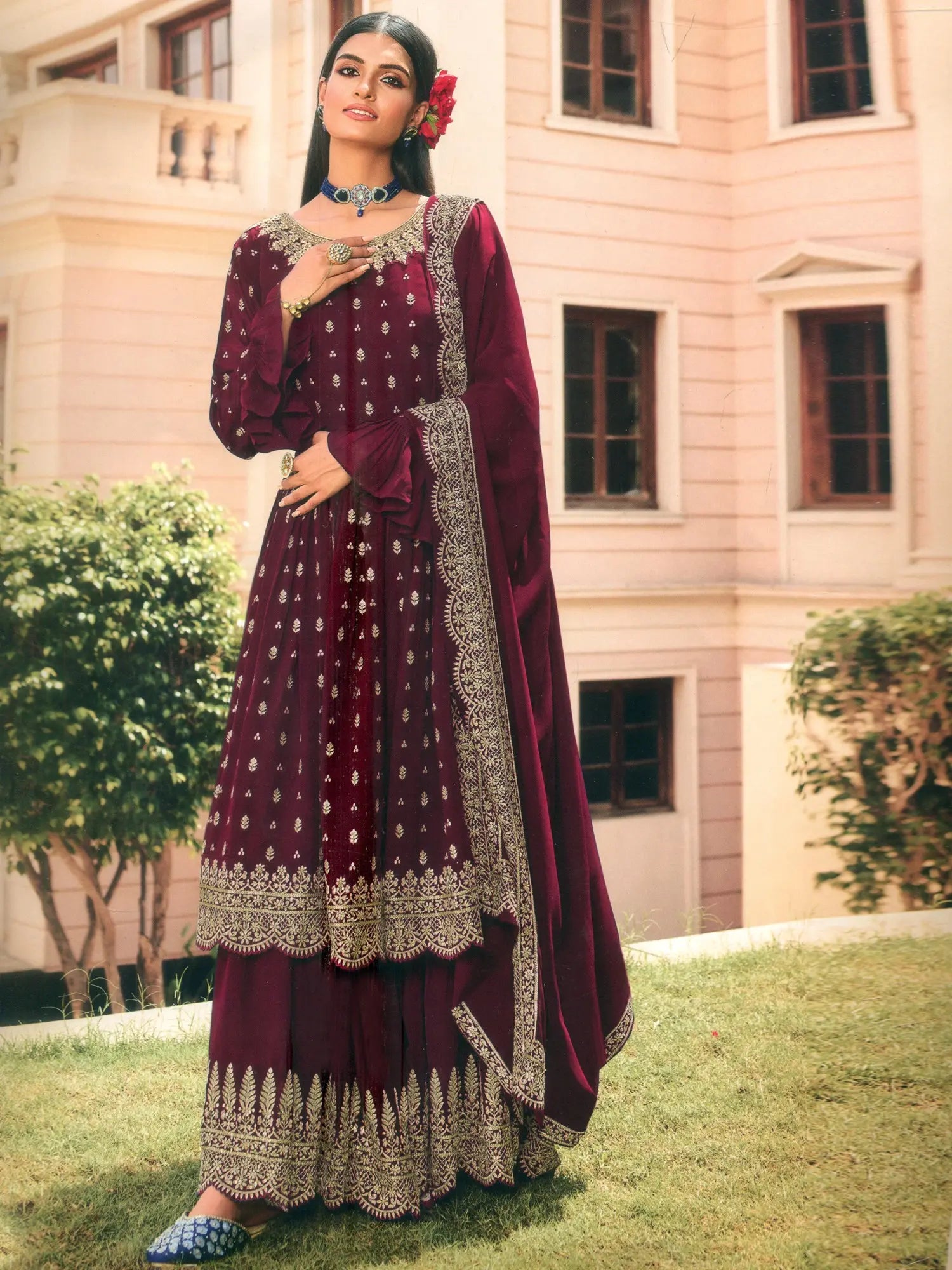 Presenting latest collections of Embroidered Dress Material with Dupatta