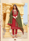 Attractive Cotton Embroidered Dress Material with Dupatta