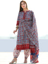 Elegant Cotton Embroidery Kurta With Pant And Dupatta Set For Women