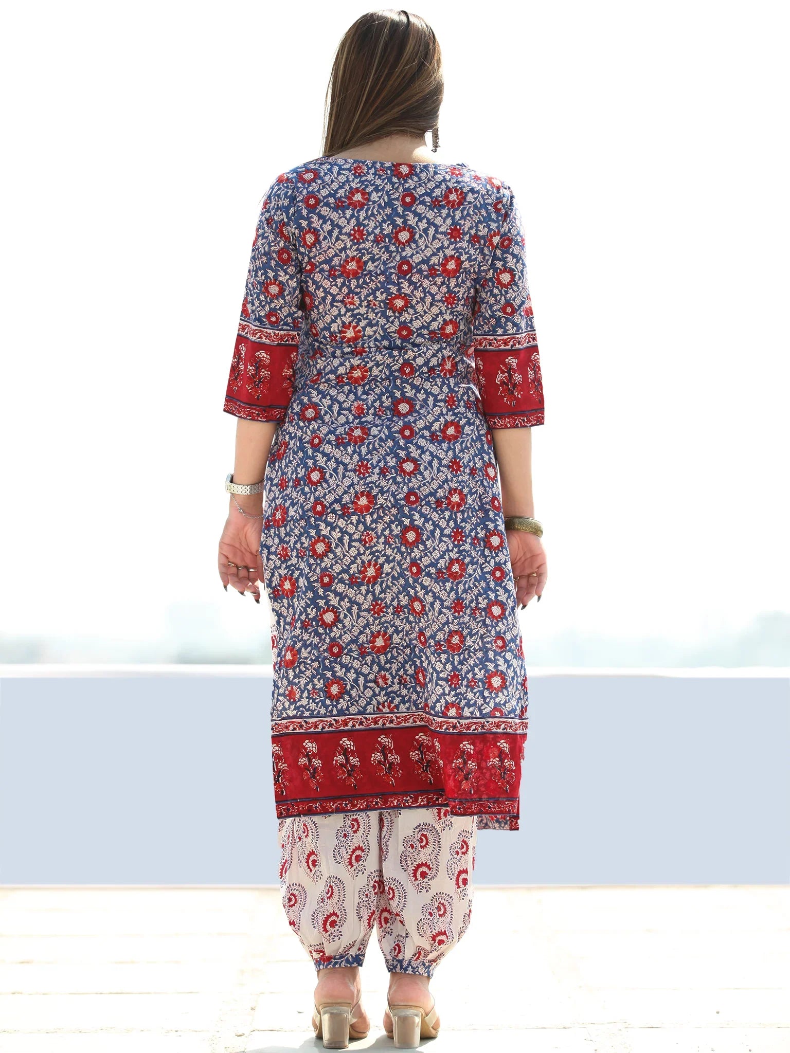 Elegant Cotton Embroidery Kurta With Pant And Dupatta Set For Women